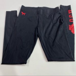 OSU PINK Victoria’s Secret Sz XS black leggings with OSU on leg Preowned